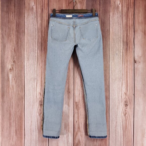 Anthropologie Pilcro Size 26 Slim Boyfriend Embroidered Patch Mid Rise Jeans - Picture 4 of 15